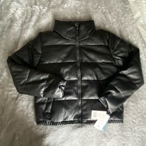 Women’s Leather Puffer Coat